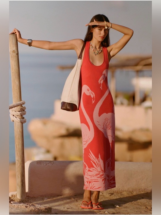 Anthropologie Dresses & Skirts - Anthropologie Celandine Flamingo Knit Midi Dress